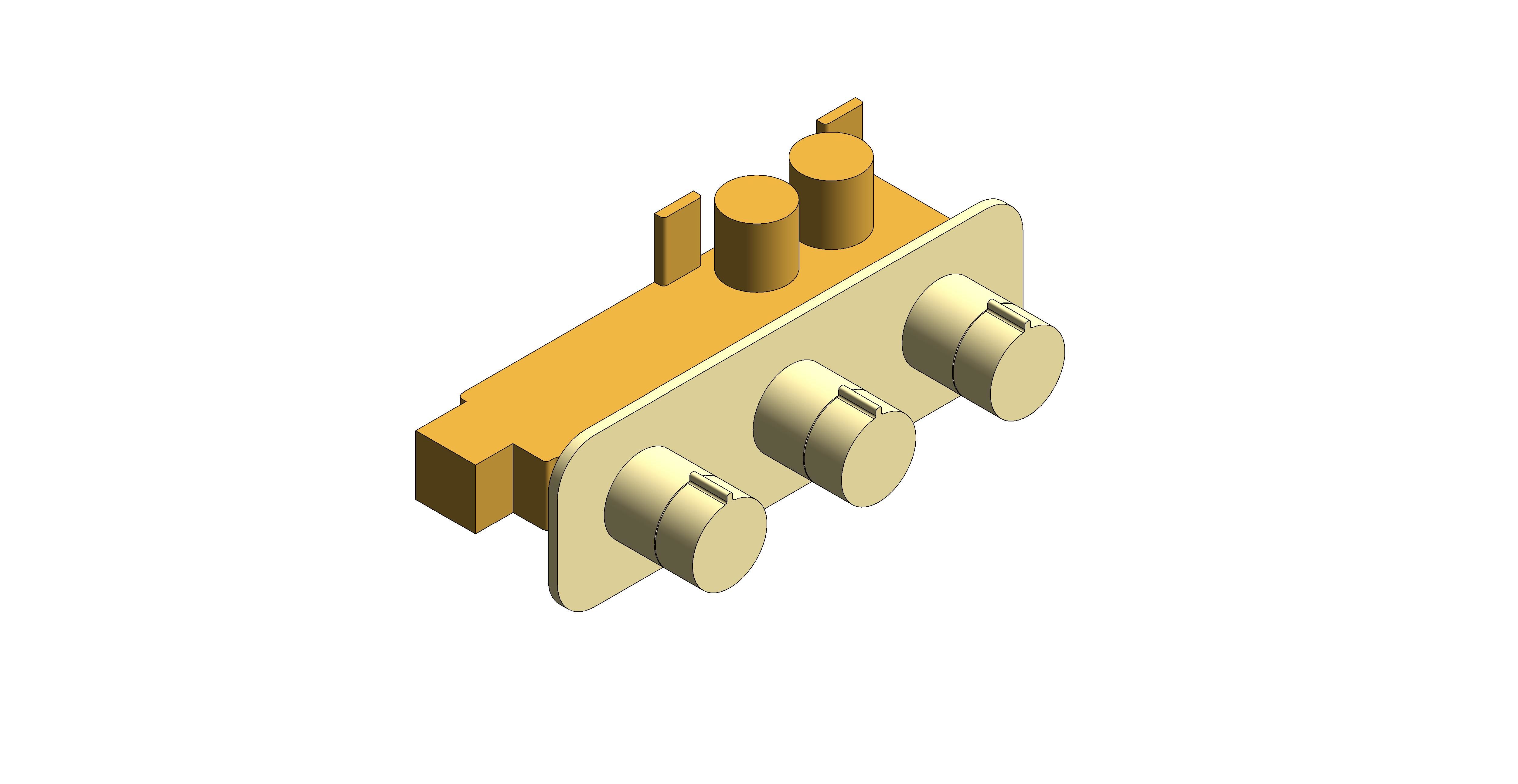 Product: TABLET ALTITUDE 3 Outlet Thermostatic Shower Valve with All-Flow function, finished in a brushed gold (IND-T128/3-H-ALT-BRG)