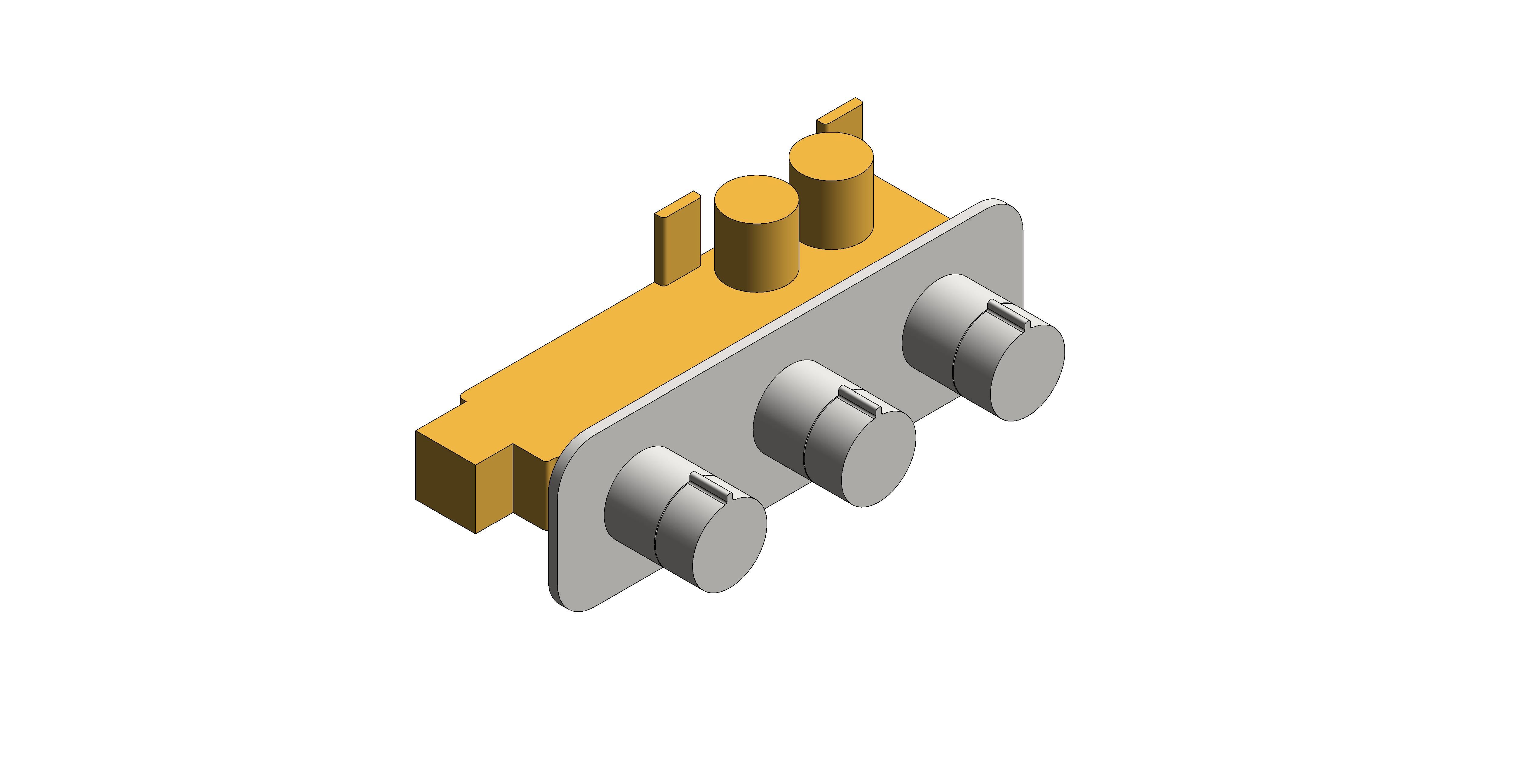 Product: TABLET ALTITUDE 3 Outlet Thermostatic Shower Valve with All-Flow function, finished in a brushed nickel (IND-T128/3-H-ALT-BRN)