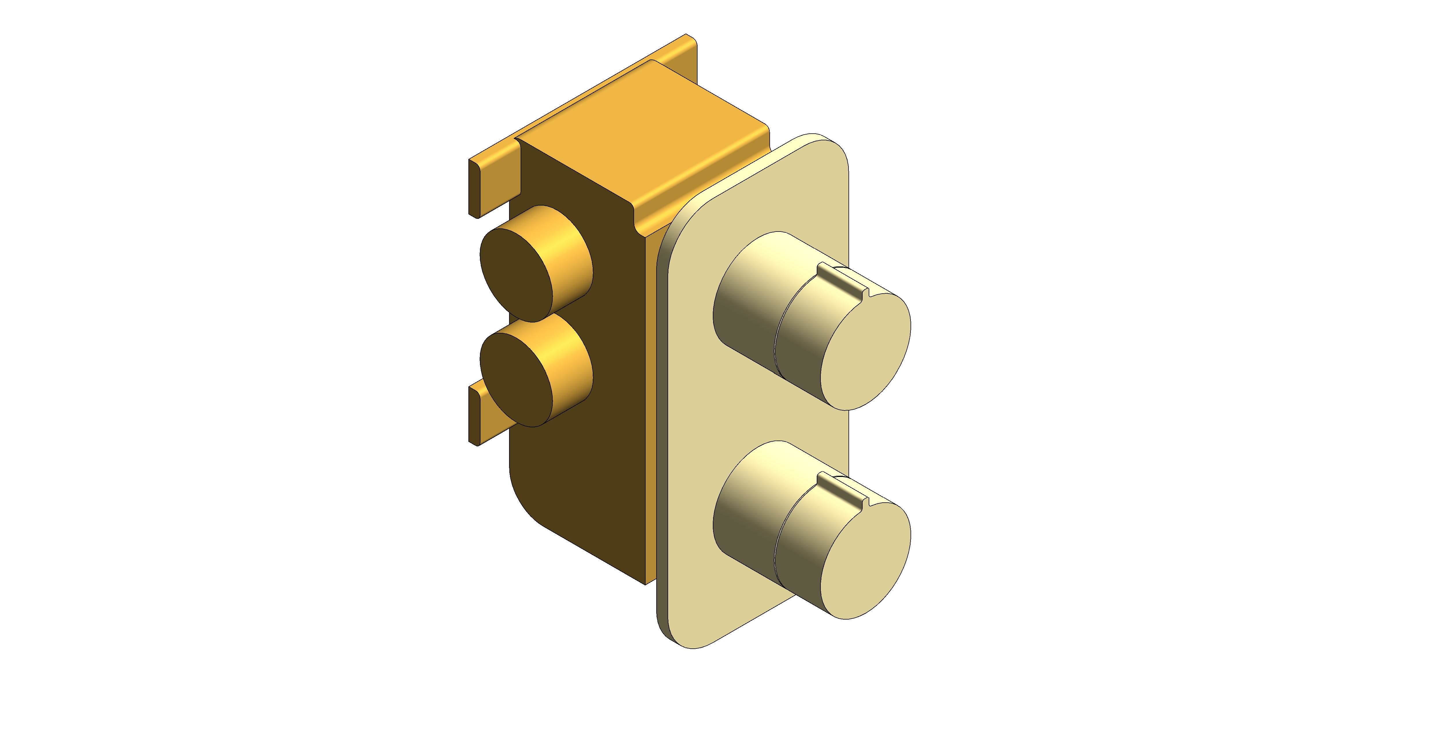 Product: TABLET ALTITUDE 2 Outlet Thermostatic Shower Valve with All-Flow function, finished in a brushed gold (IND-T148/2-ALT-BRG)