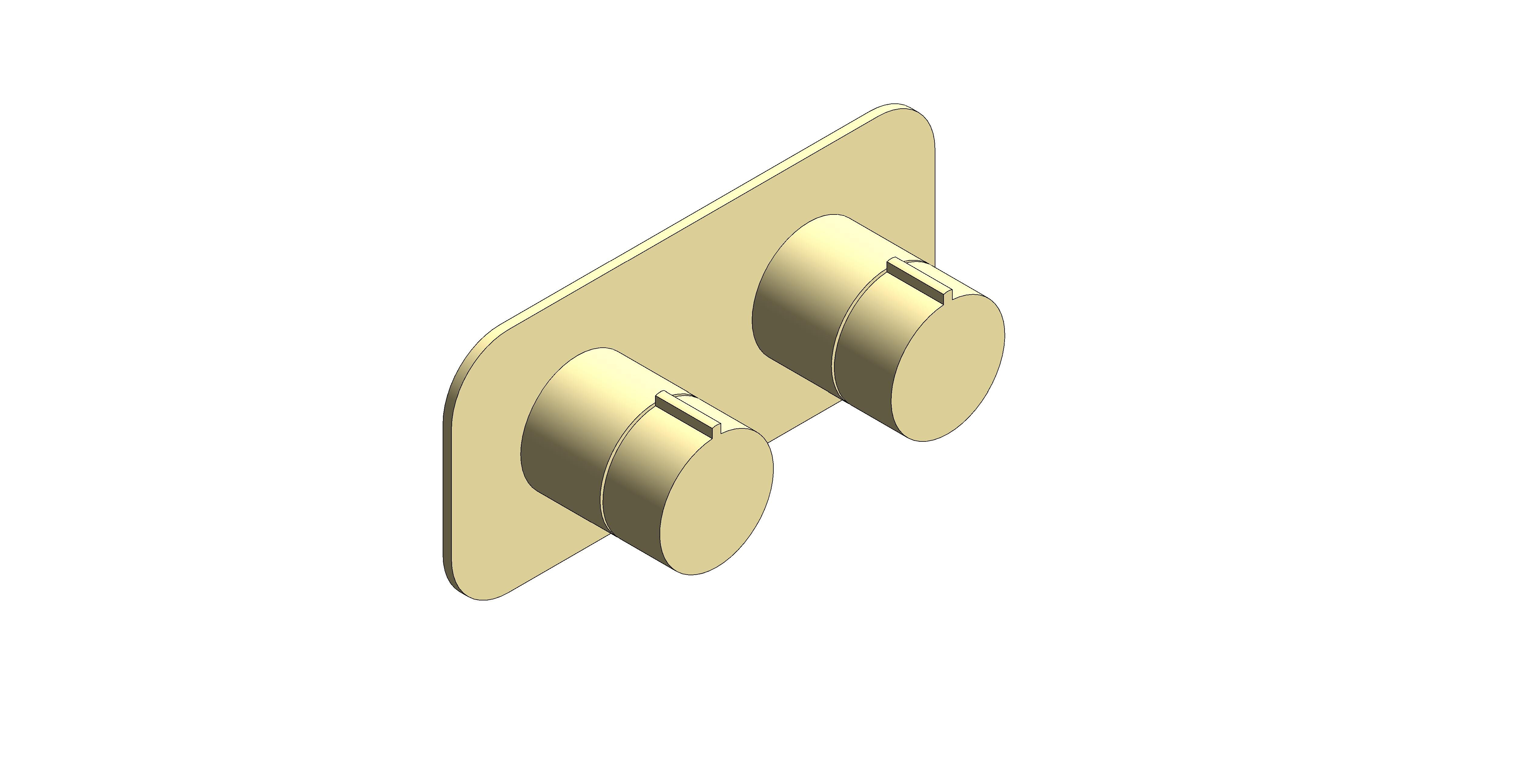 Product: TABLET ALTITUDE 2 Outlet Thermostatic Shower Valve with All-Flow function, finished in a brushed gold (IND-T148/2-H-ALT-BRG)