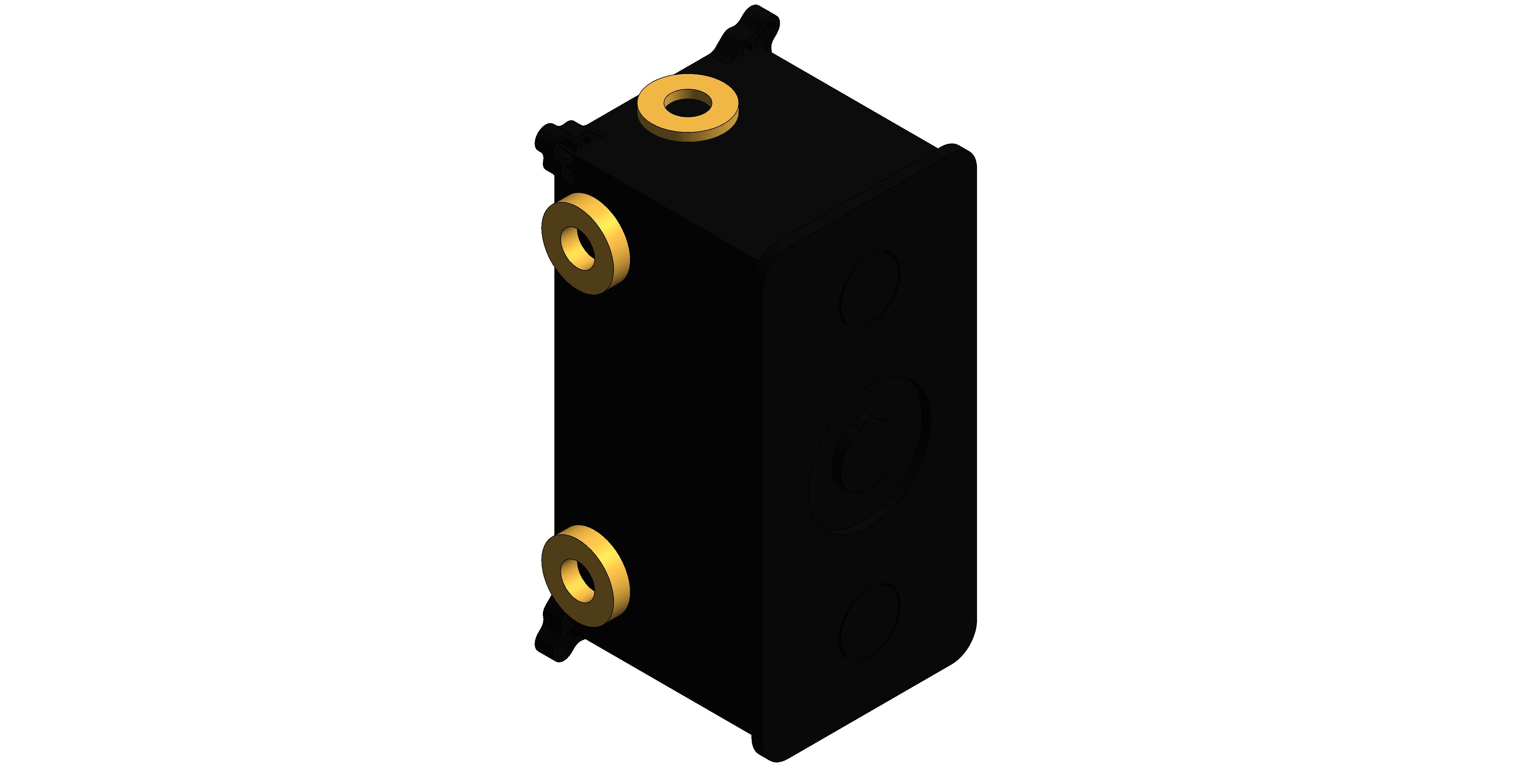 Product: ZONE 2 Outlet concealed thermostatic shower valve, with push button control in brushed black (IND-Z128/2-BLK)