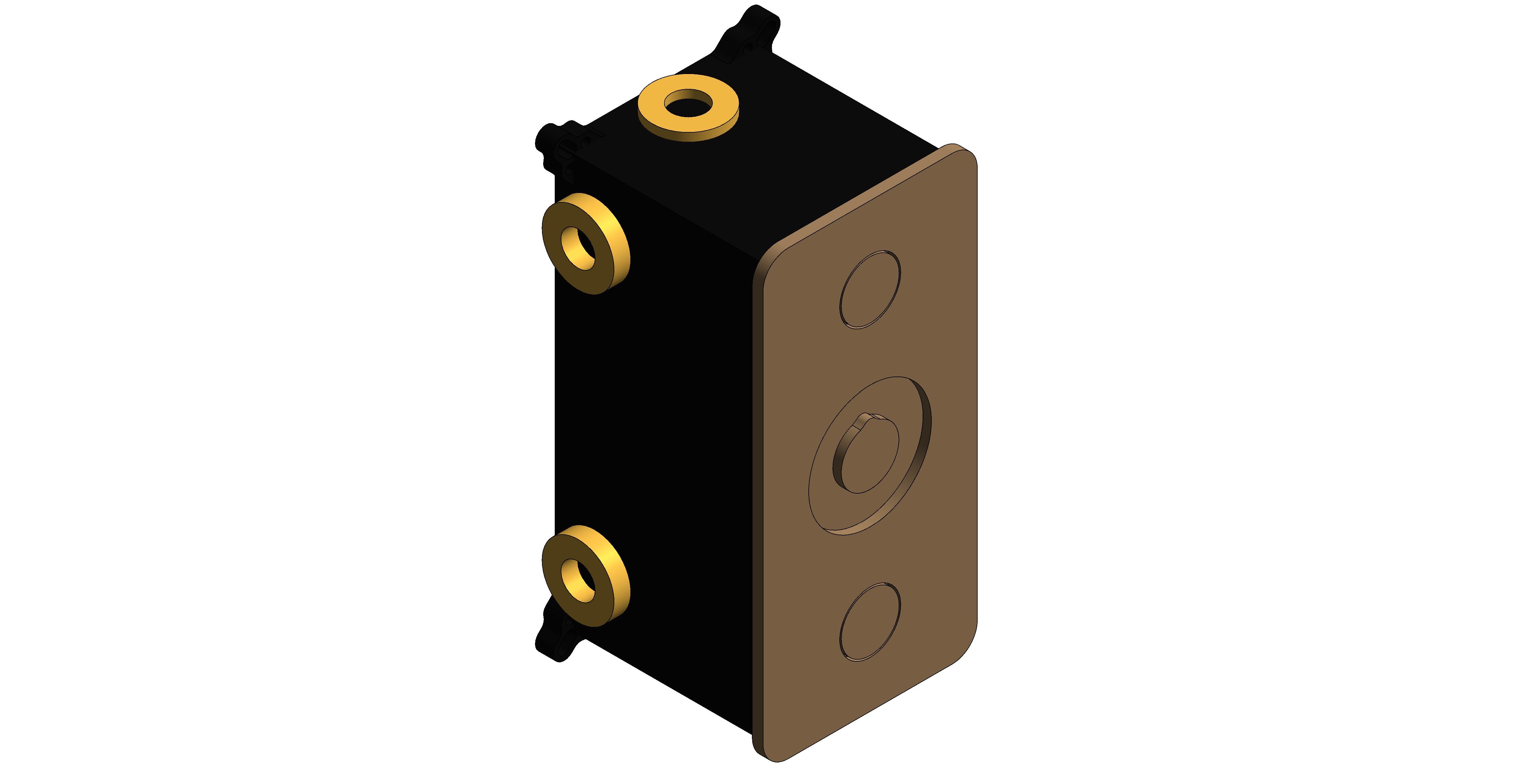Product: ZONE 2 Outlet concealed thermostatic shower valve, with push button control in brushed bronze (IND-Z128/2-BRZ)