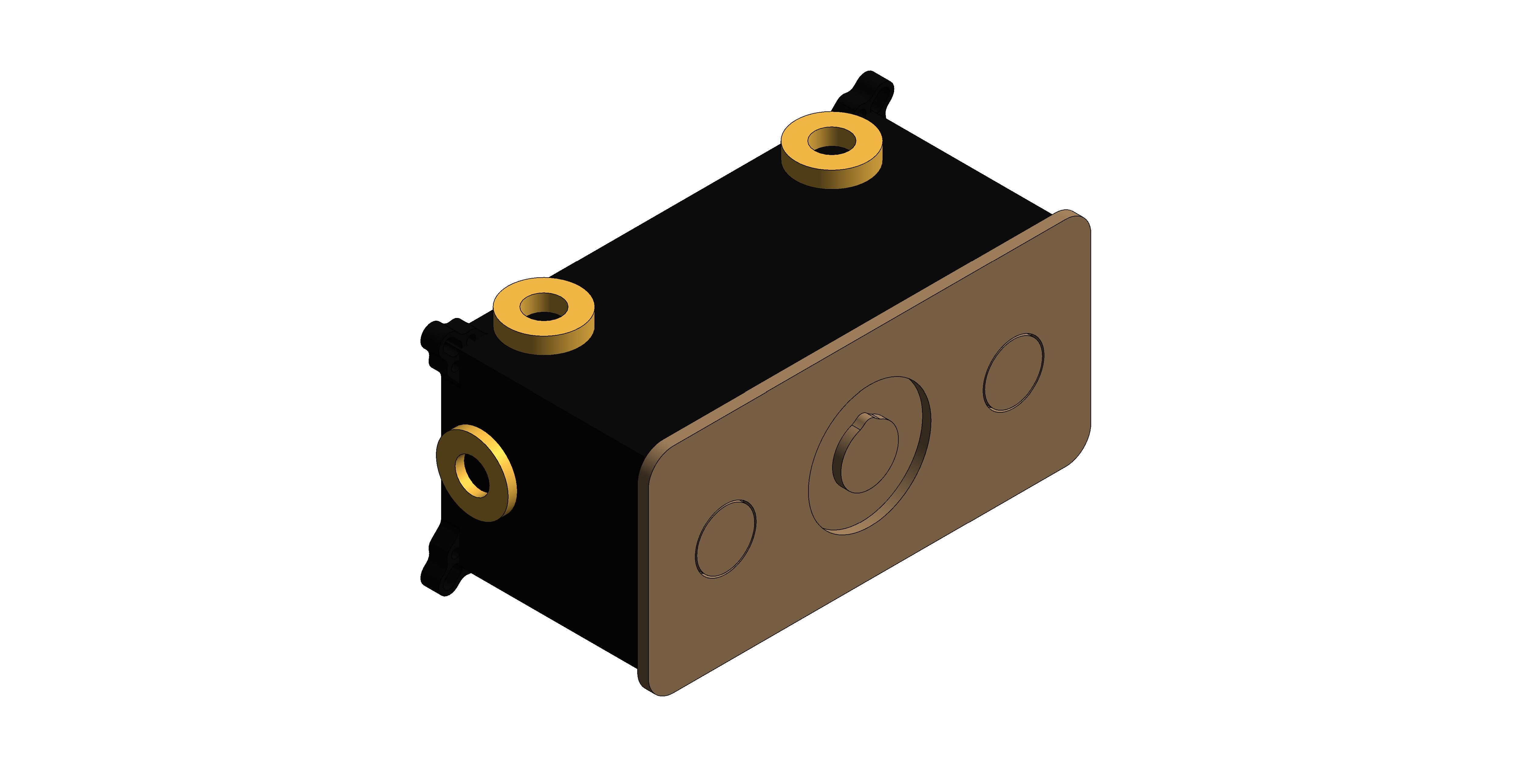 Product: ZONE 2 outlet concealed thermostatic shower valve, with push-button control in brushed bronze (IND-Z128/2-H-BRZ)