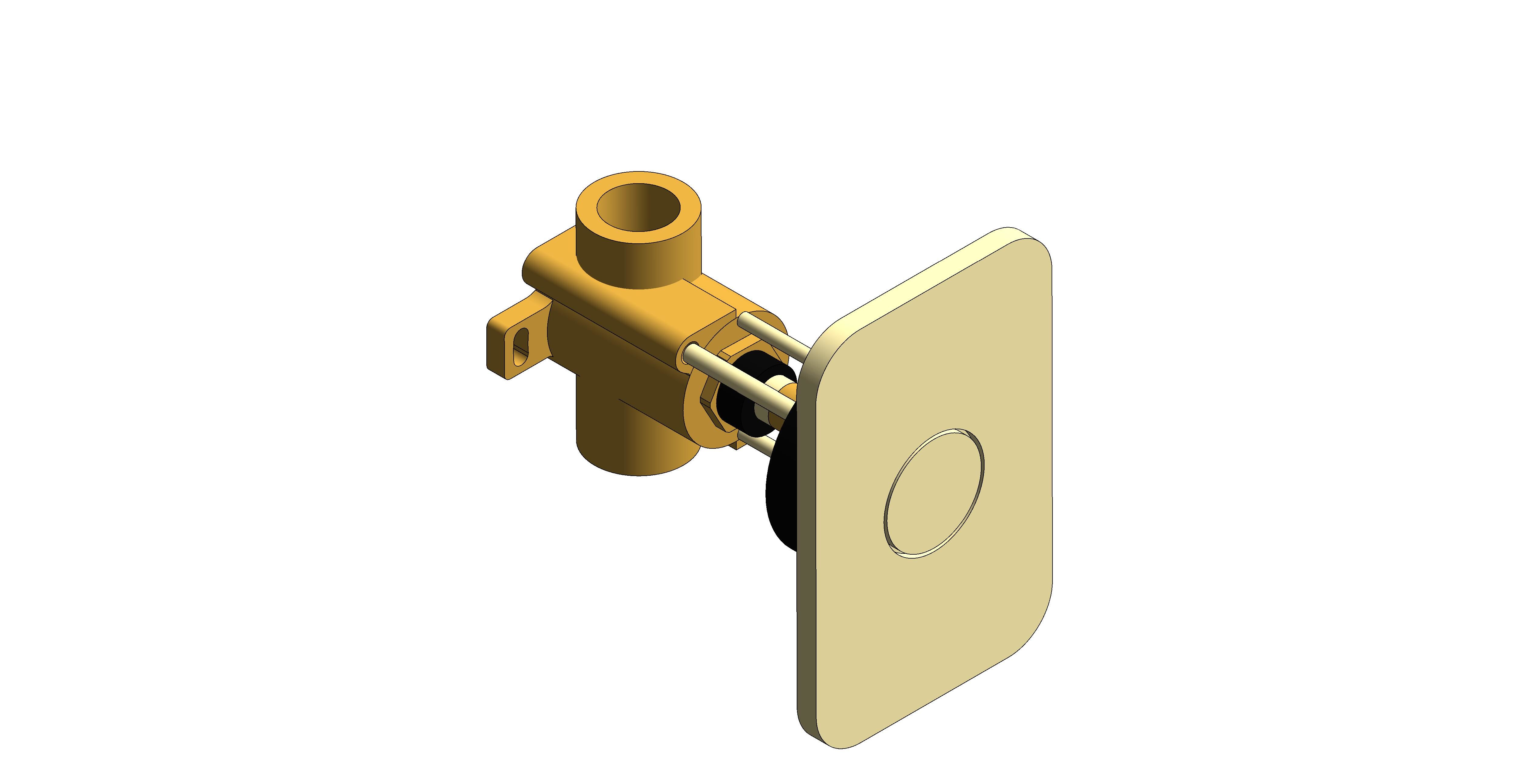 Product: ZONE Zone 1 Button 1 Outlet Vertical Concealed Stop Valve to pair with IND-Z128/2-H-BRG (IND-Z143-BRG)