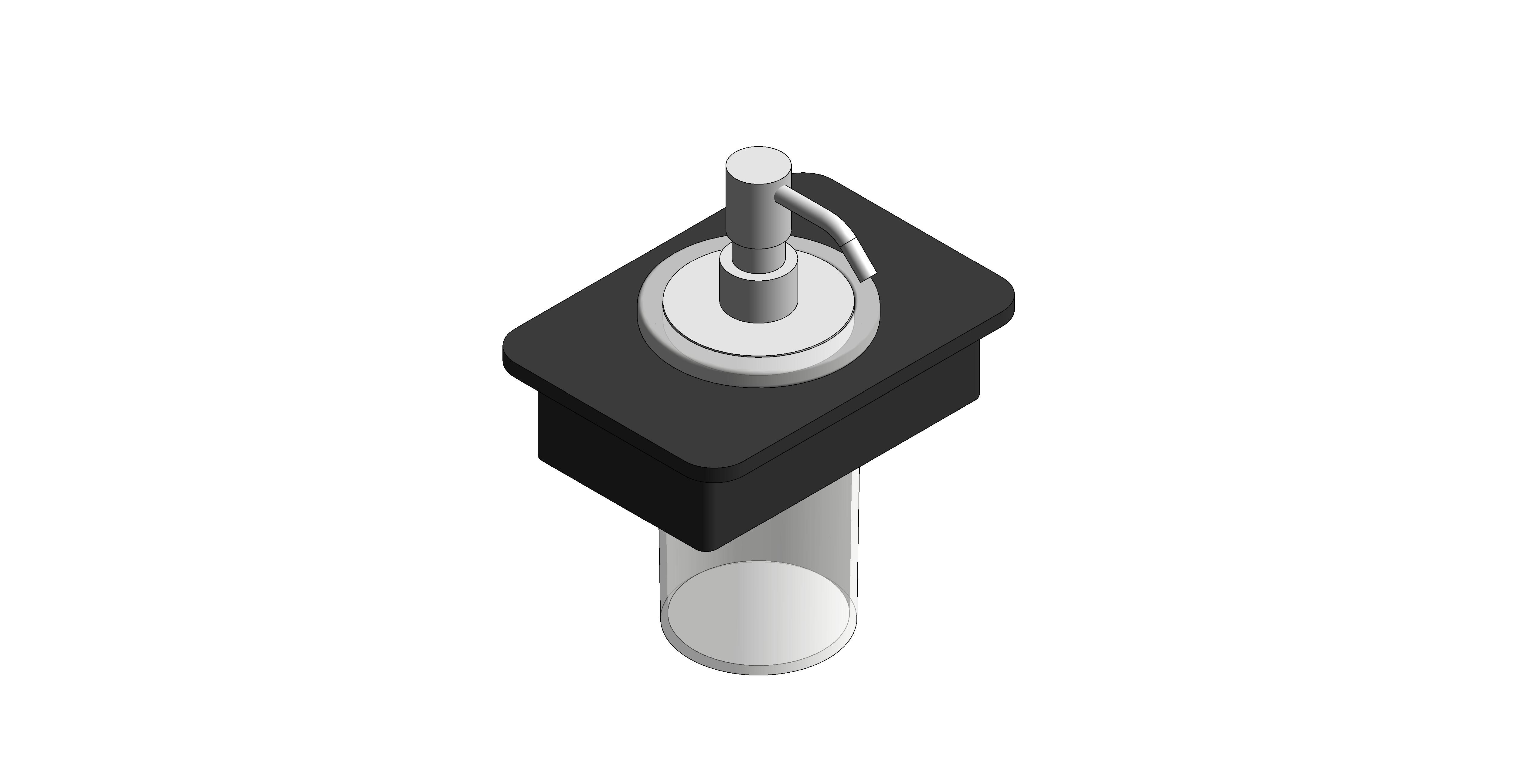 Product: MUSE Chrome Soap Dispenser with 150mm Black Glass Shelf (MUS-082B-BLK-CP)