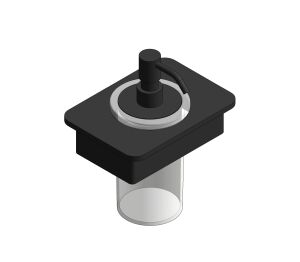 Product: MUSE Matt Black Soap Dispenser with 150mm Black Glass Shelf (MUS-082B-BLK-MB)