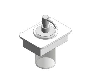 Product: MUSE Chrome Soap Dispenser with 150mm White Glass Shelf (MUS-082B-WHT-CP)
