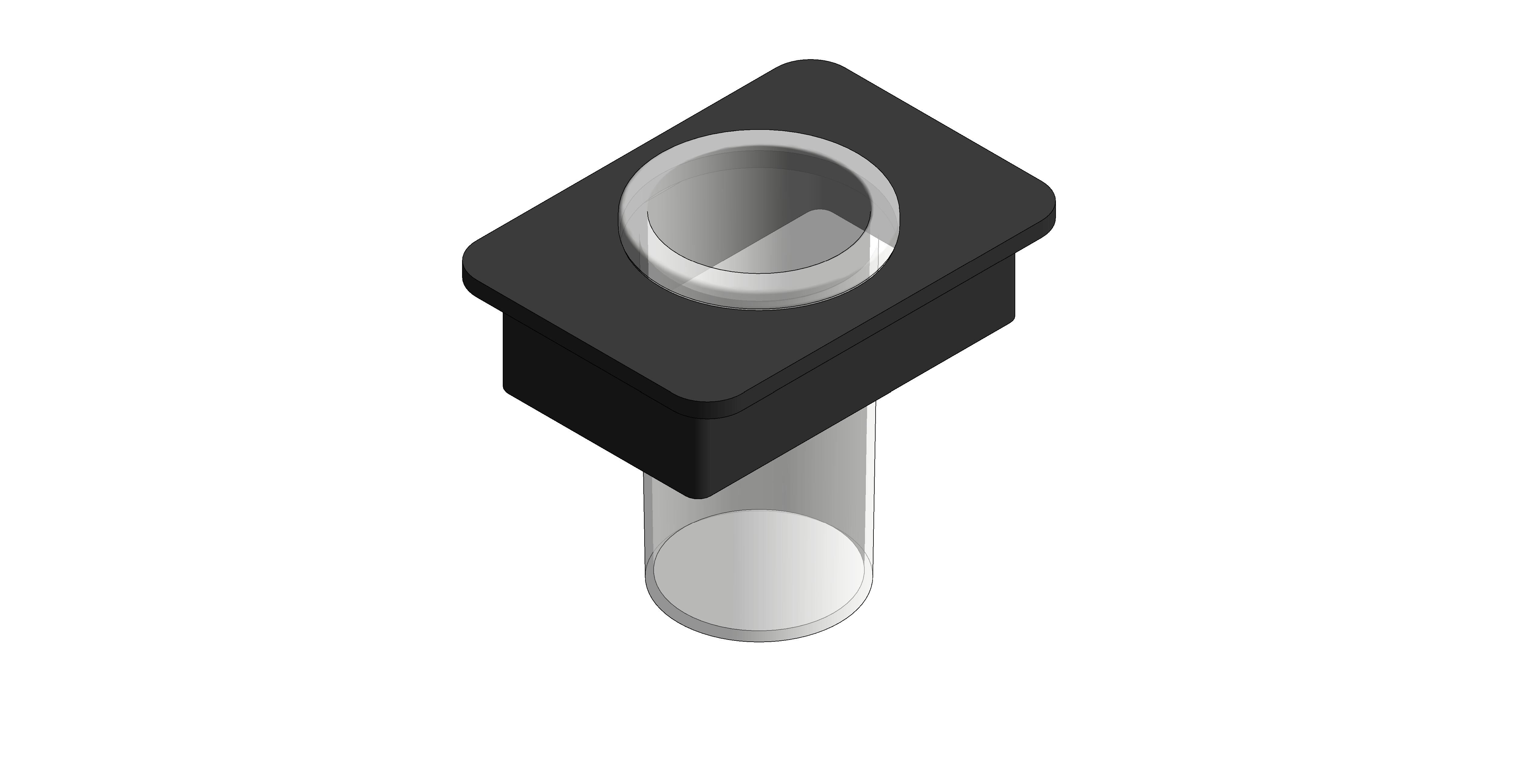 Product: MUSE Frosted Glass Tumbler with 150mm Black Glass (MUS-083-BLK)