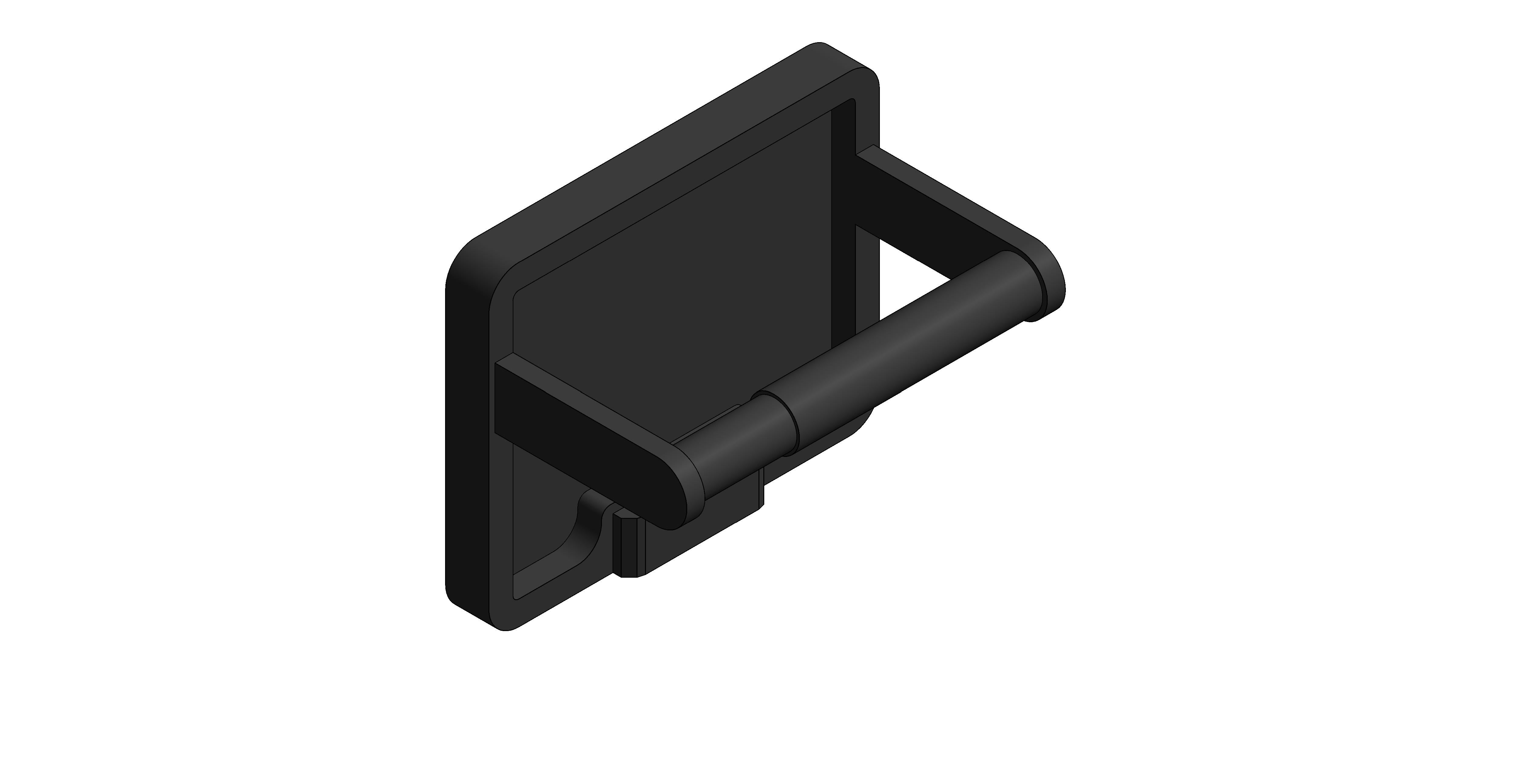 Product: MUSE Toilet Roll Holder in Matt Black with Black Glass Insert (MUS-180-BLK-MB)