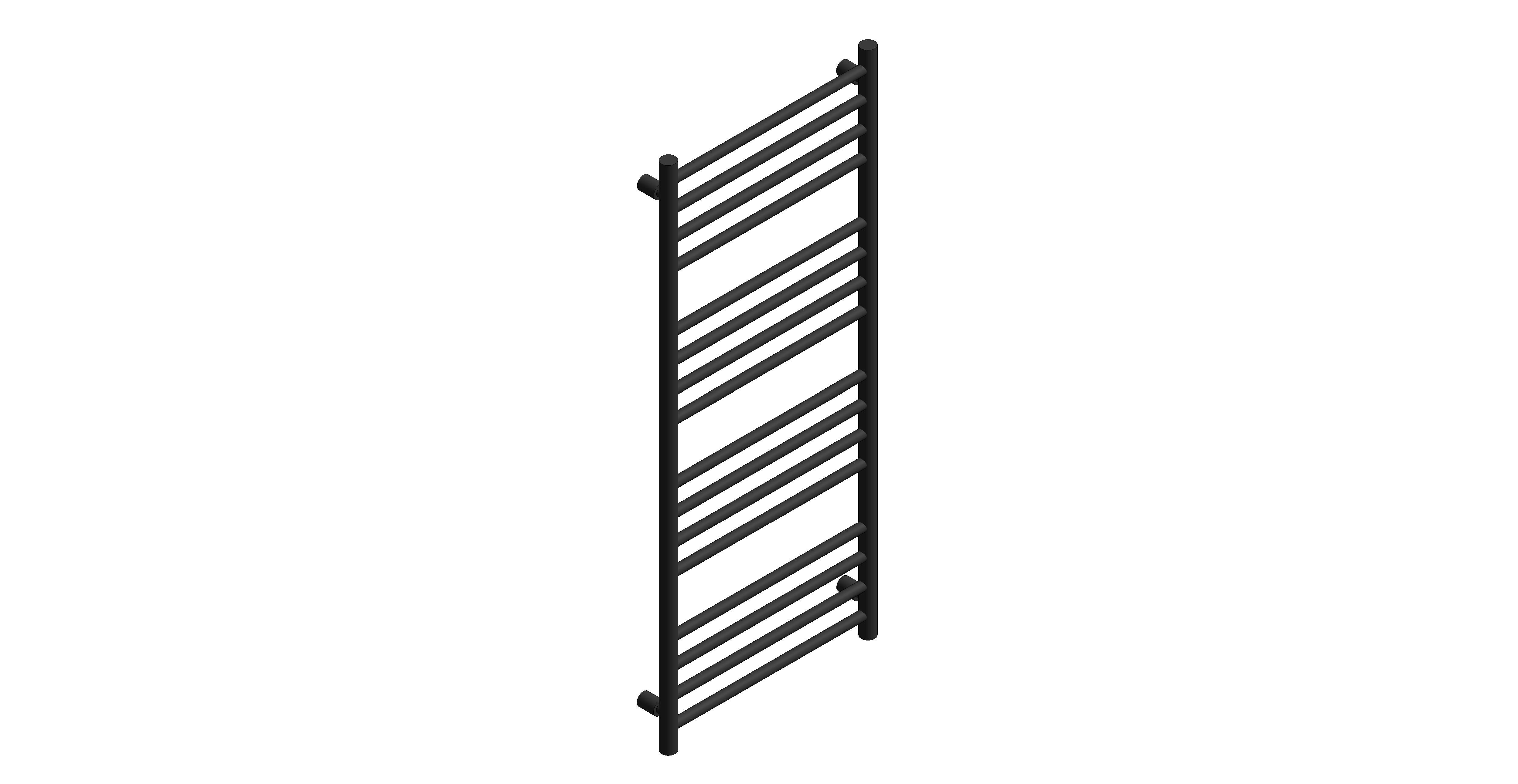 Product: MUSE Round heated towel rail in matt black (MUS-HTR-RO1200-MB)