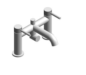 Product: KNURLED ACCENTS Bath mixer tap with shower kit, finished in a high-shine polished chrome with knurled accents (ORI-230+K-CPK)