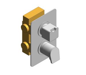 Product: DX PHOTON 2 Outlet Thermostatic Shower Valve, finished in a high-shine polished chrome (PHO-148D/2-C/P)