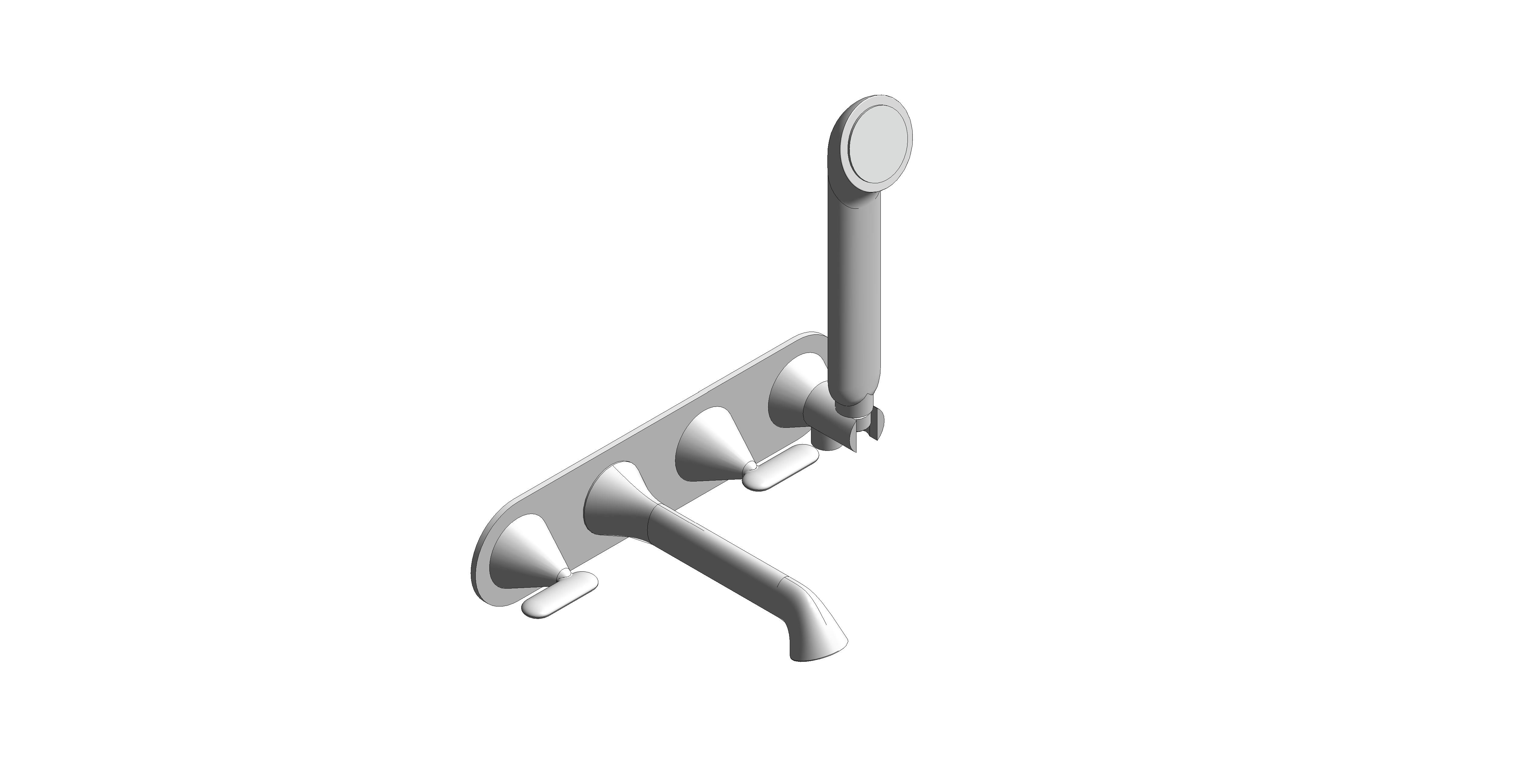 Product: TABLET ARRONDI Wall Mounted Thermostatic Bath Shower Mixer Tap with Lever Handles and Integrated Outlet and Handset, finished in a high-shine polished chrome (TAB-123T/WO-ARR-CP)