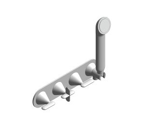Product: TABLET ARRONDI Tablet 3 Outlet, 3 Handle Concealed Thermostatic Valve with All Flow for Showering, Integrated Outlet and Handset, finished in a high-shine polished chrome (TAB-128/3WO-S-ARR-CP)