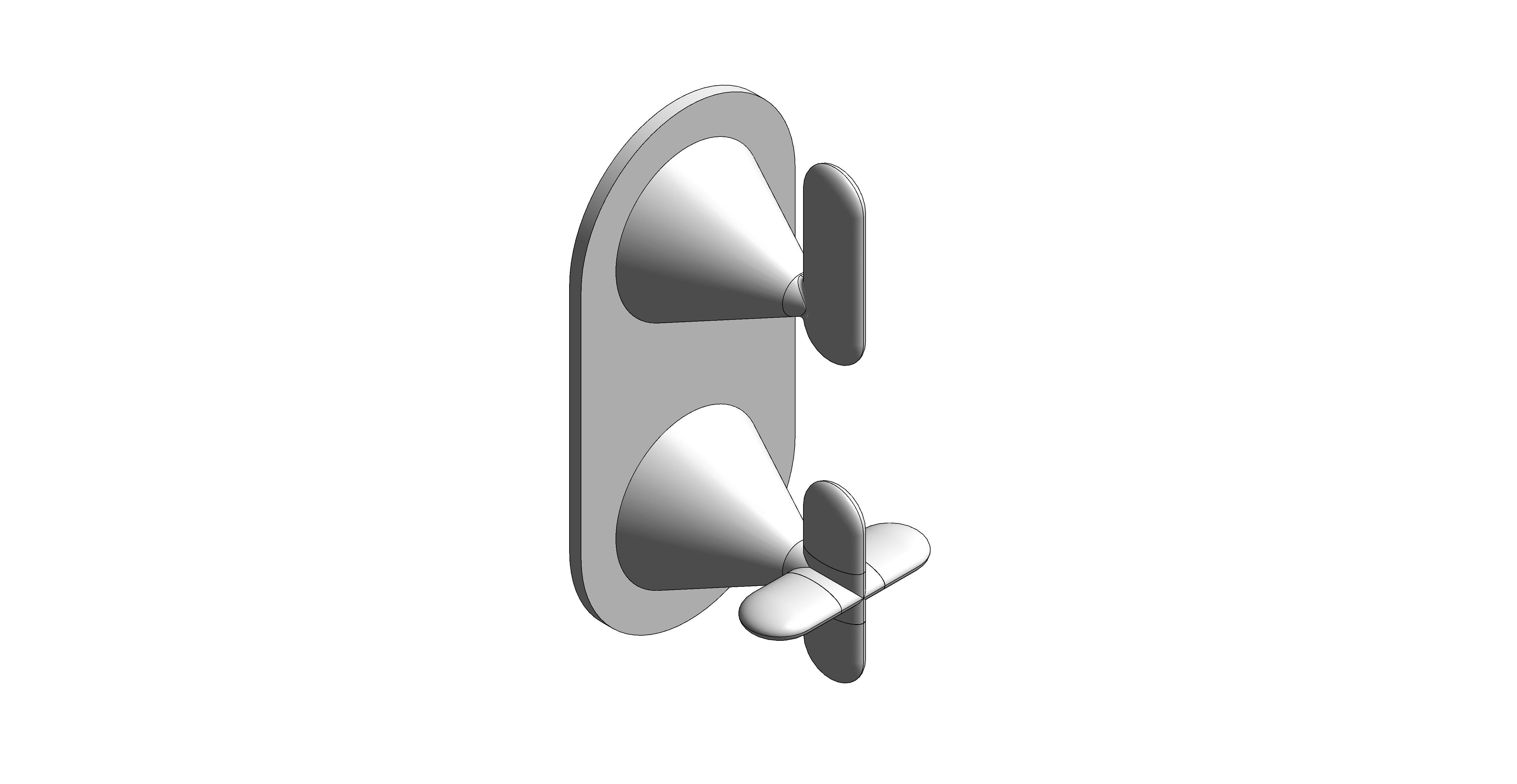 Product: TABLET ARRONDI Tablet 2 Outlet, 2 Handle Concealed Thermostatic Shower Valve, finished in a high-shine polished chrome (TAB-148/2-ARR-CP)