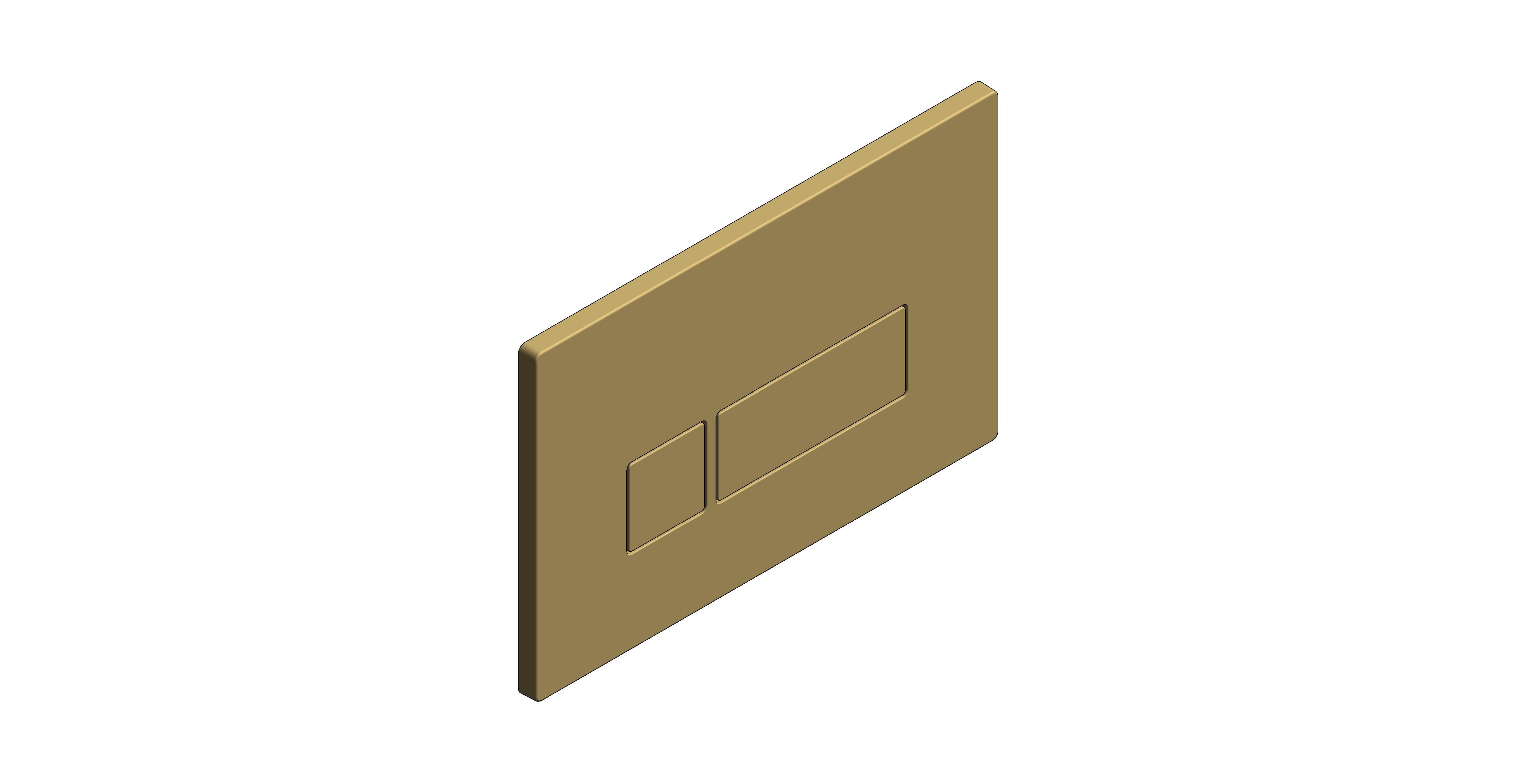 Product: CAMEO Square Button Flush Plate in Satin Brass (WG-195-SQ-SBR)