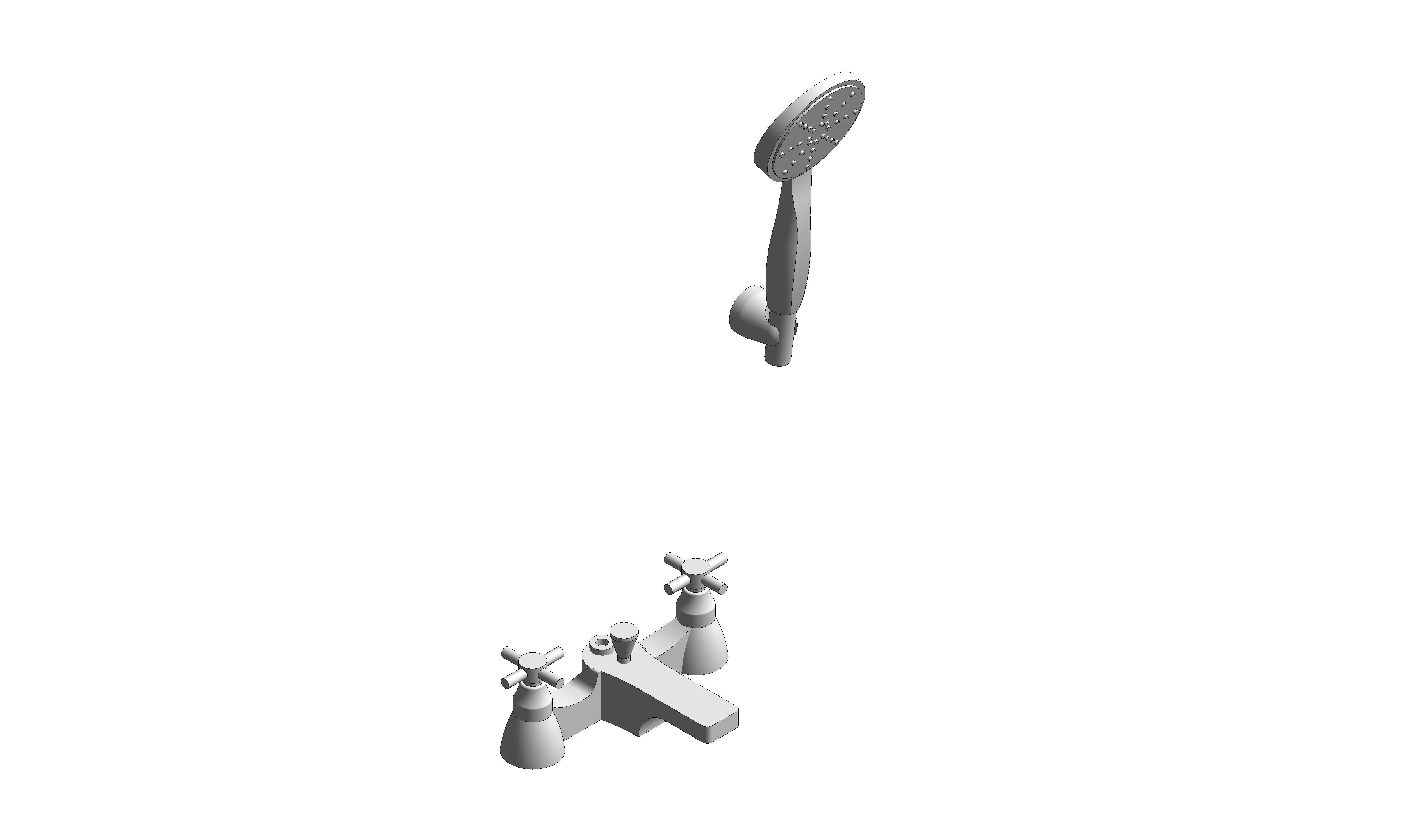 Product: VECTA Deck Mounted Bath/Shower Mixer CD Valve (AX-VEC-130/CD+K-CP)