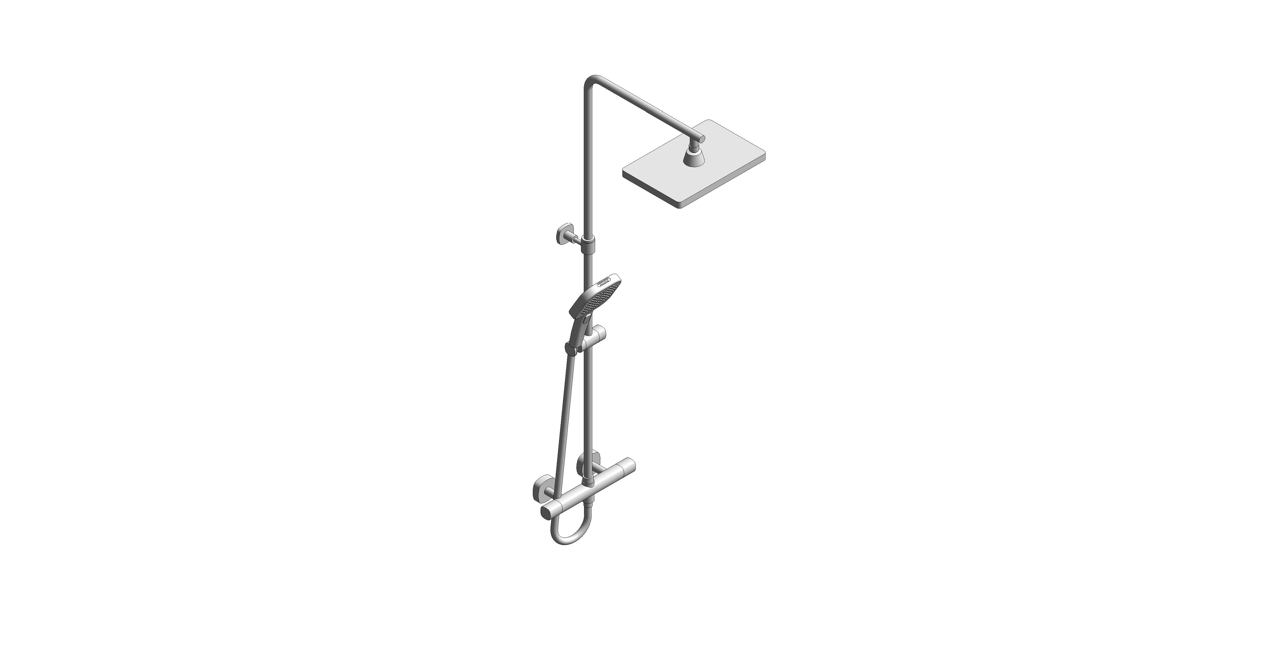 Product: CAMEO Wall Mounted Thermostatic Exposed Shower Column (CAM-149T-RRK-CP)