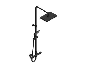 Product: CAMEO Wall Mounted Thermostatic Exposed Shower Column (CAM-149T-RRK-MB)