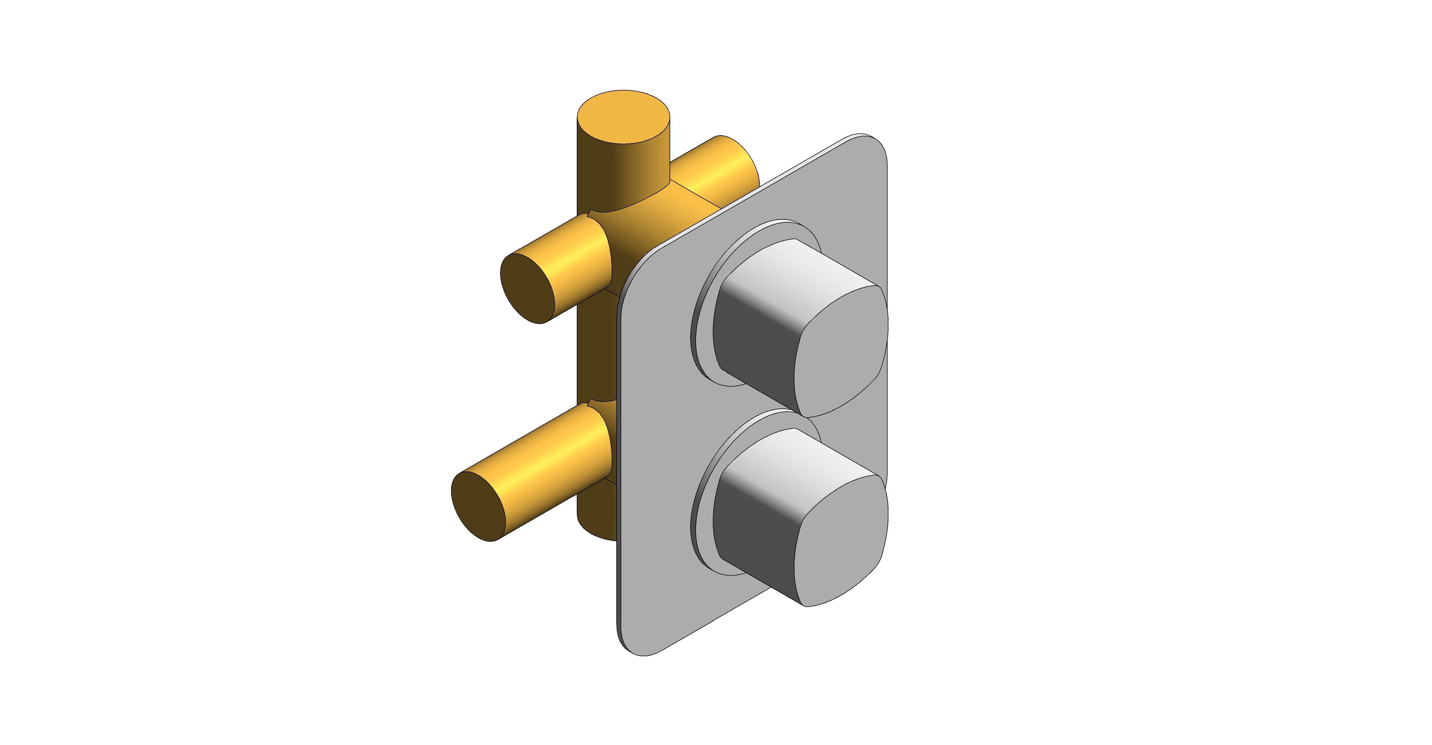 Product: CAMEO 2 Outlet 2 Handle Concealed Thermostatic Valve (CAM-148D/2-CP)