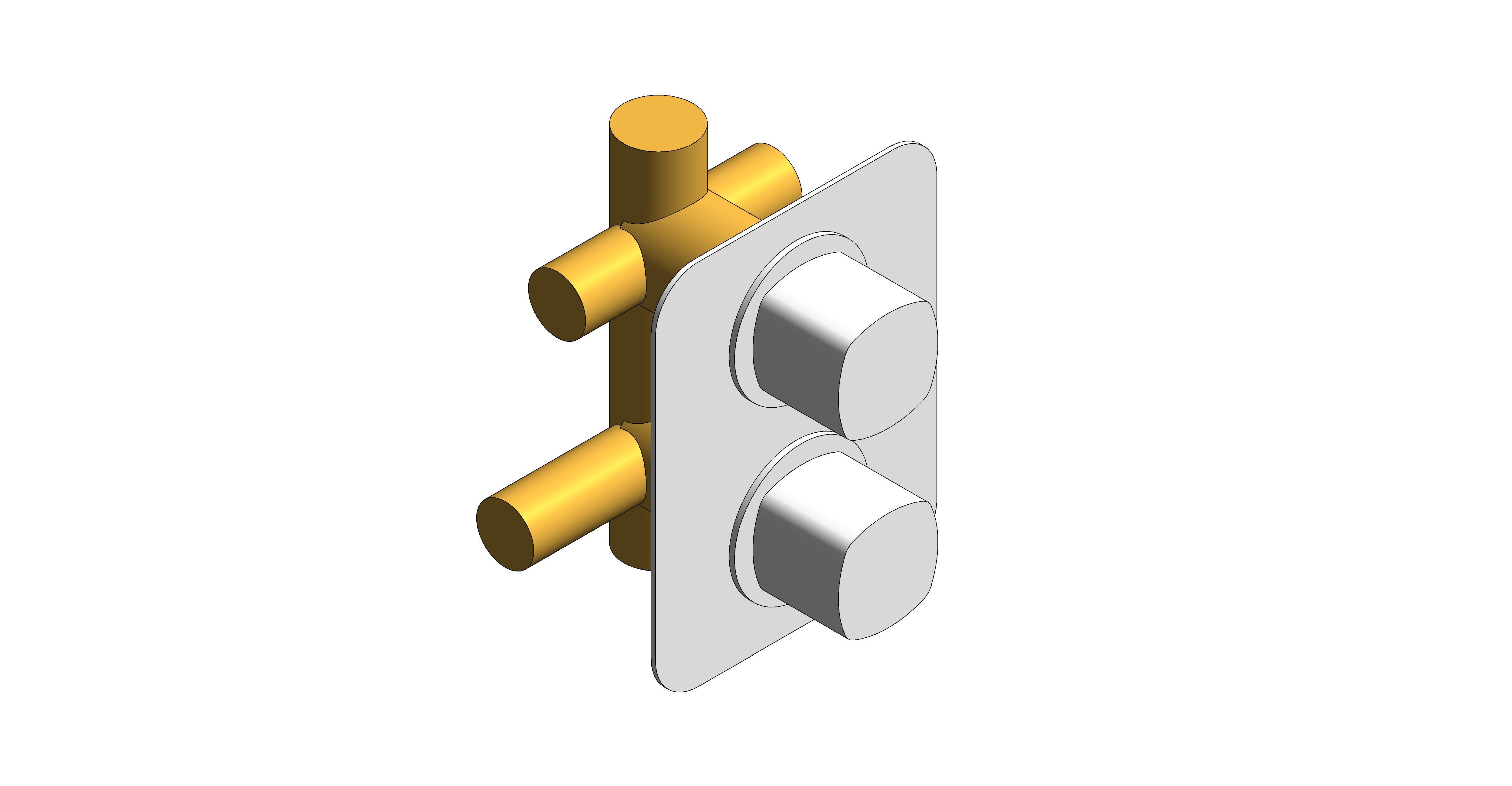 Product: CAMEO 2 Outlet 2 Handle Concealed Thermostatic Valve (CAM-148D/2-MW)