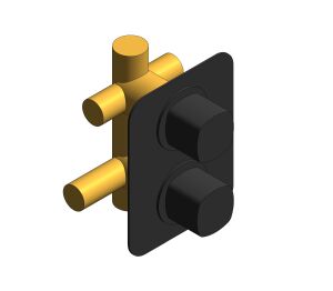 Product: CAMEO 3 Outlet 2 Handle Concealed Thermostatic Valve (CAM-148D/3-MB)