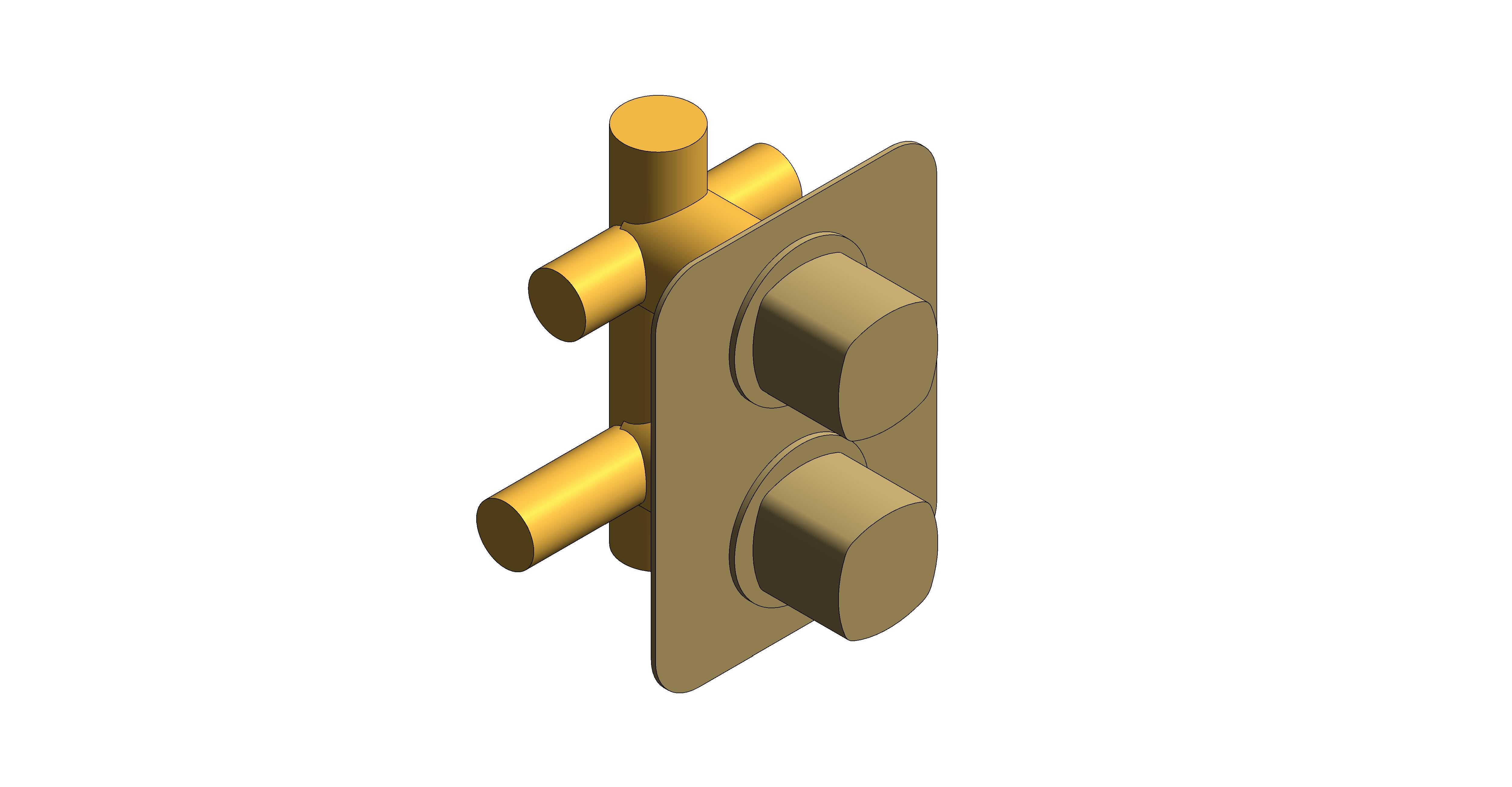 Product: CAMEO 3 Outlet 2 Handle Concealed Thermostatic Valve (CAM-148D/3-SBR)