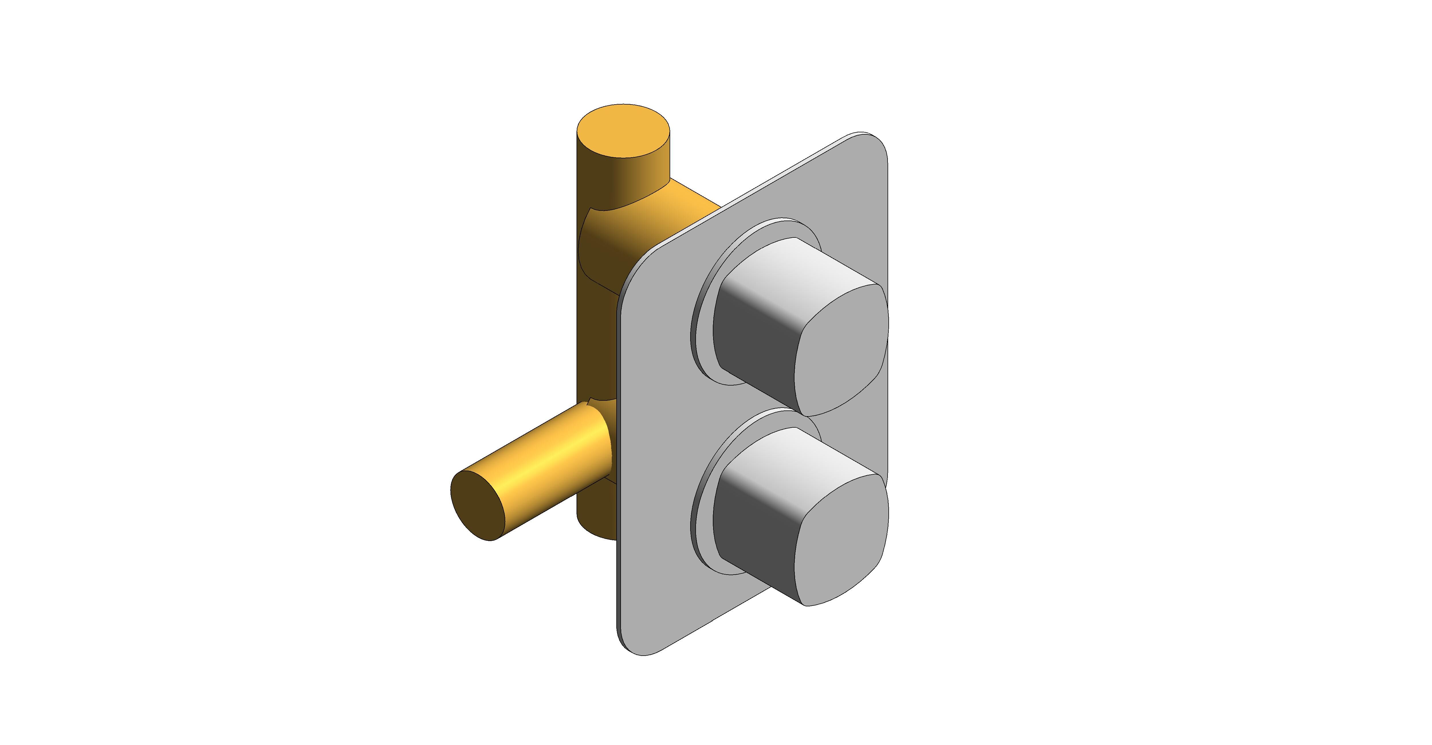 Product: CAMEO 1 Outlet 2 Handle Concealed Thermostatic Valve (CAM-148D-CP)