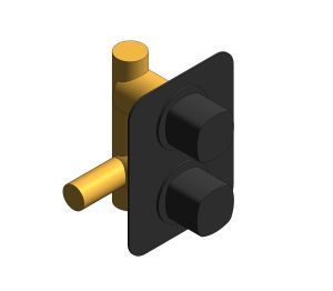 Product: CAMEO 1 Outlet 2 Handle Concealed Thermostatic Valve (CAM-148D-MB)