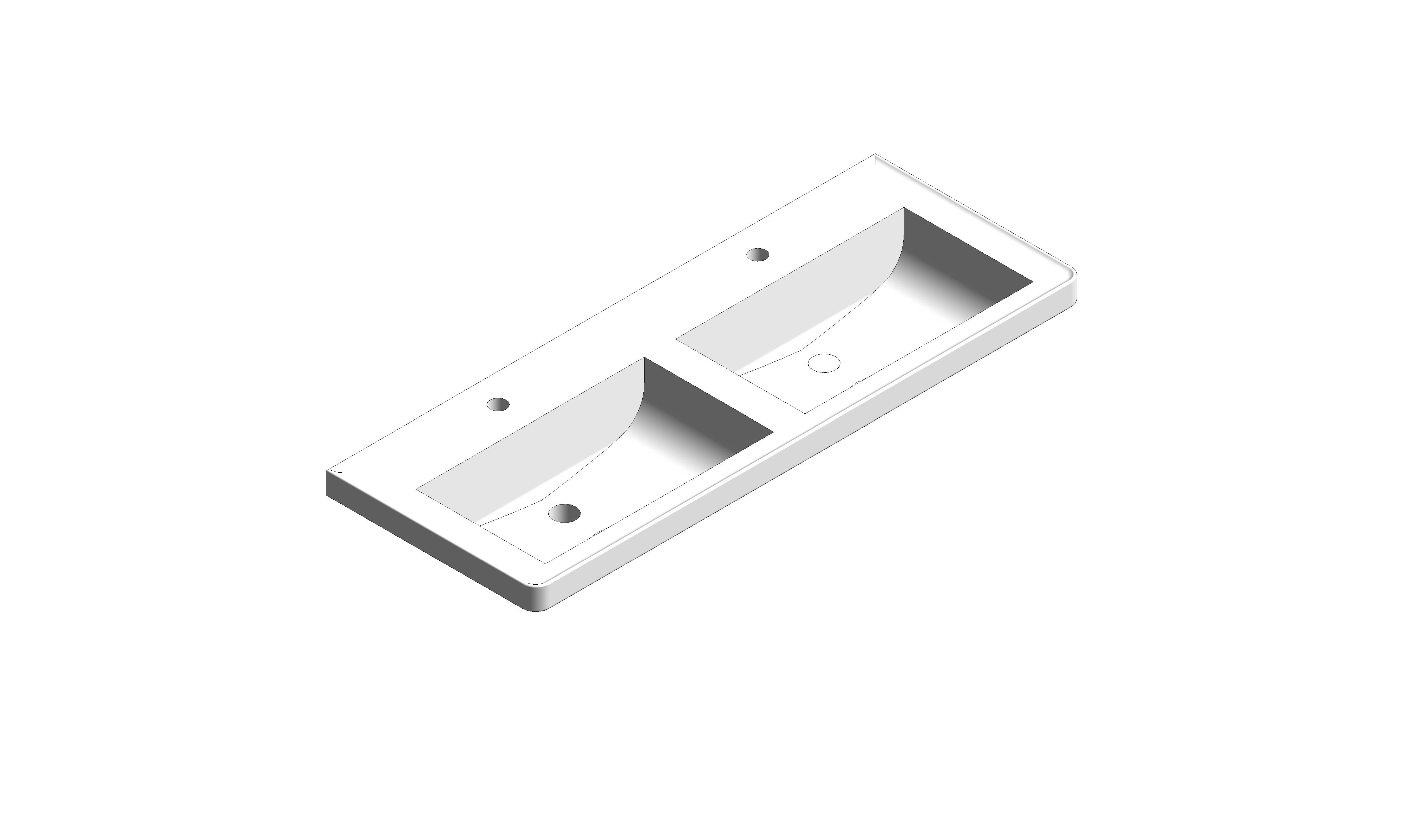 Product: CAMEO 1200mm Ceramic Vanity Basin (CAM-BC12-GW)