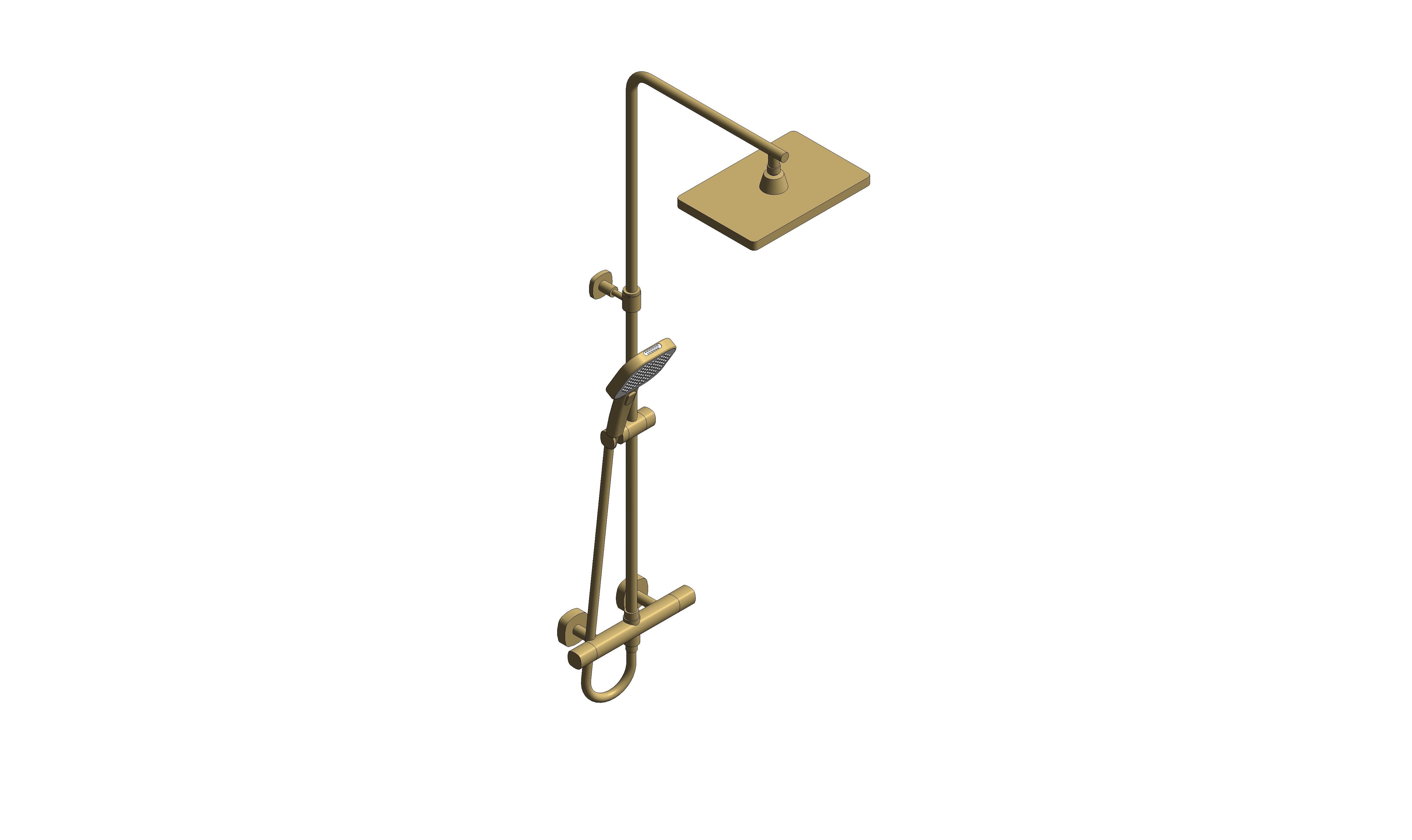 Product: CAMEO Wall Mounted Thermostatic Exposed Shower Column (CAM-149T-RRK-SBR)