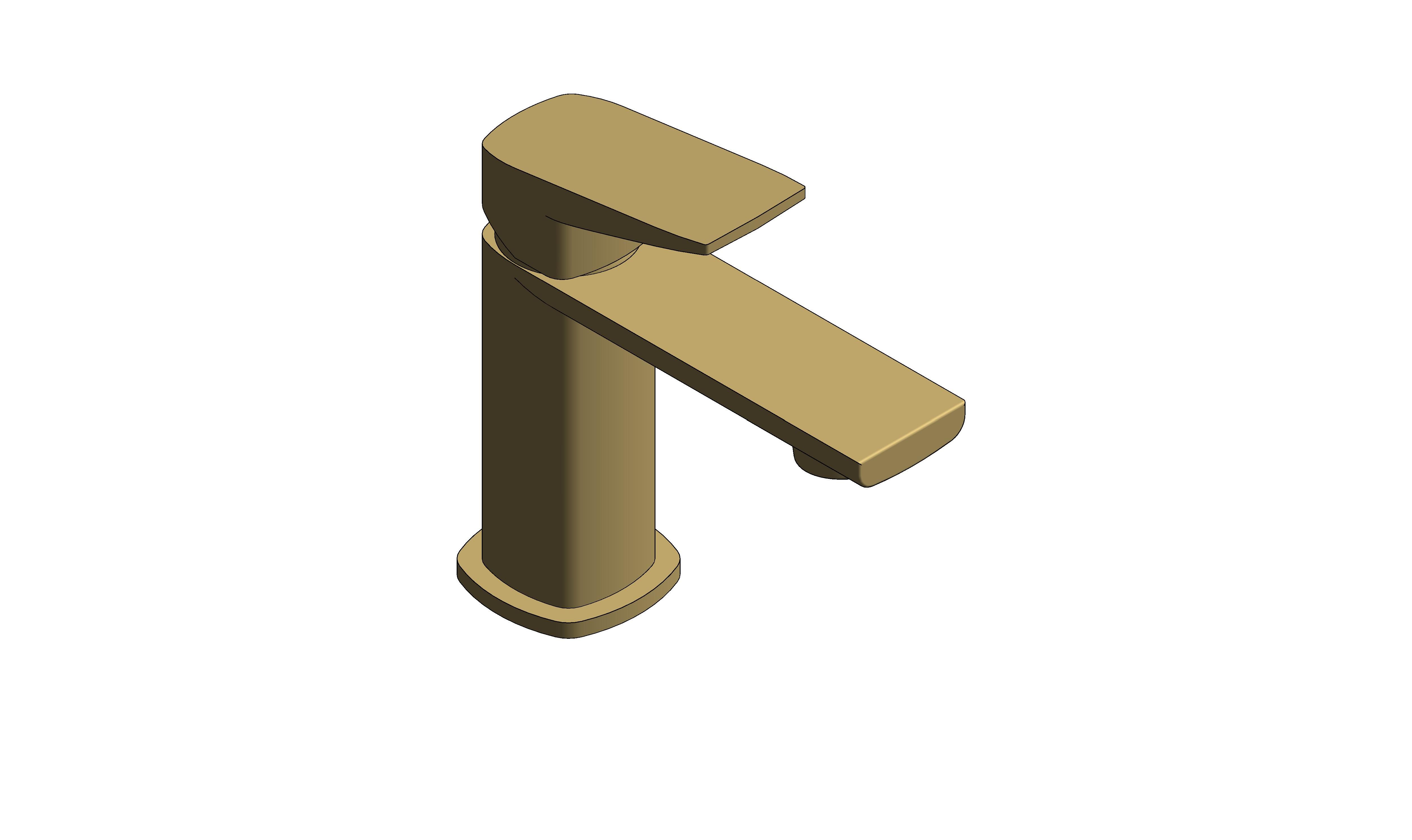 Product: CAMEO Lever Mini Mono Basin Mixer in Satin Brass (CAM-200M/SB-SBR)