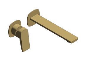 Product: CAMEO Lever Wall Mounted Basin Mixer in Satin Brass (CAM-209S-SBR)