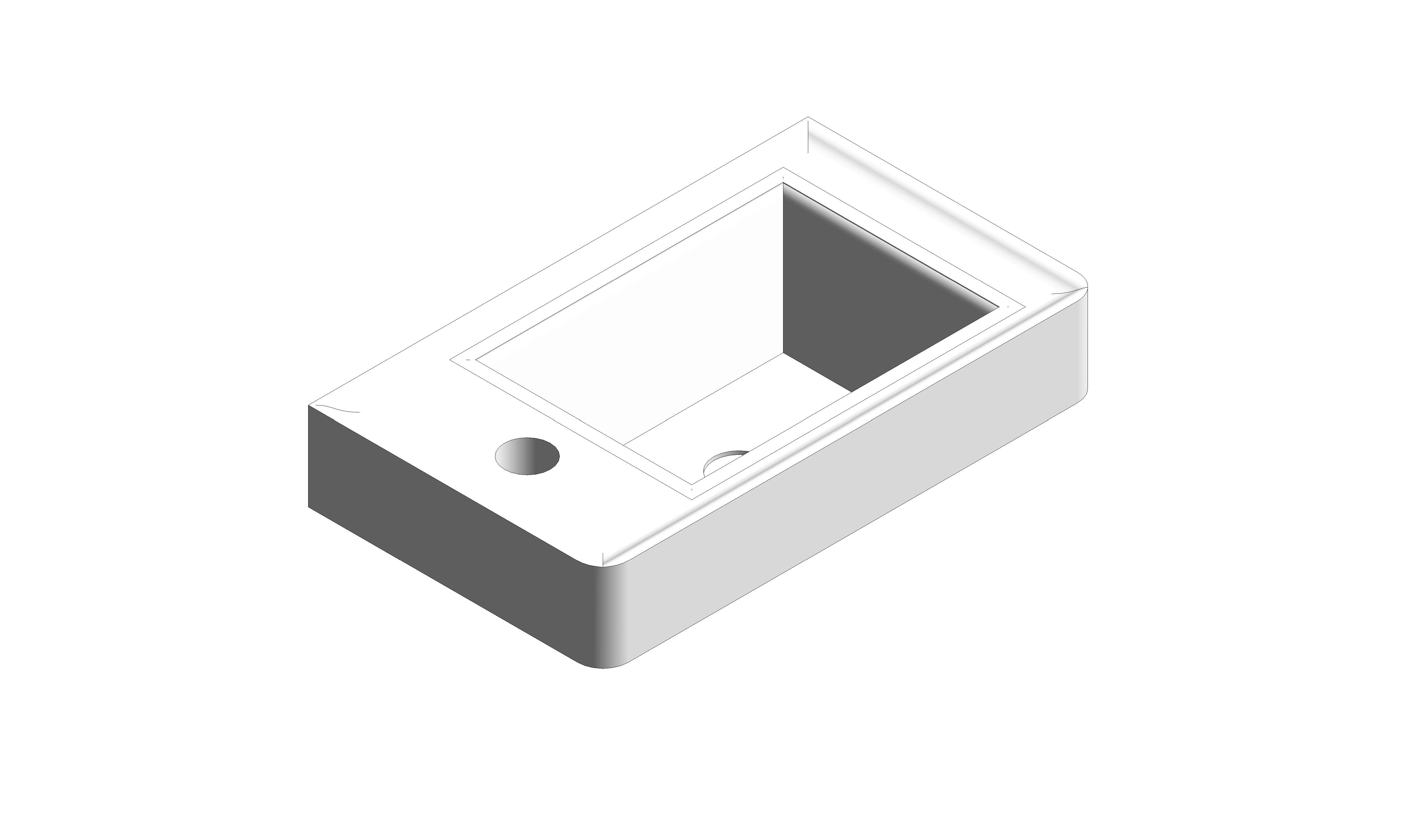 Product: CAMEO 400mm Ceramic Cloakroom Basin, left tap hole (CAM-BC4L-GW)