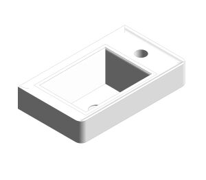 Product: CAMEO 400mm Ceramic Cloakroom Basin, right tap hole (CAM-BC4R-GW)