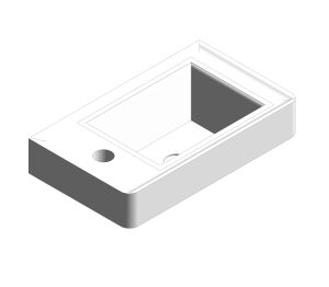 Product: CAMEO 400mm Cloakroom Basin, mineral cast, left tap hole (CAM-BM4L-AW)