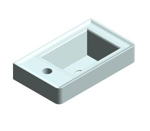 Product: CAMEO 400mm Cloakroom Basin, mineral cast, left tap hole (CAM-BM4L-CB)