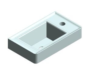 Product: CAMEO 400mm Cloakroom Basin, mineral cast, right tap hole (CAM-BM4R-CB)