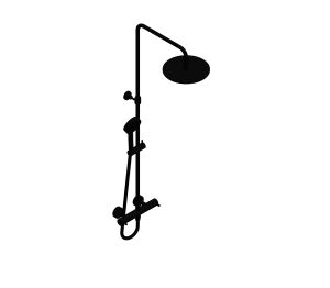 Product: SHOWERING SOLUTIONS Round Adjustable Thermostatic Shower Column (IND-149RRK-RO-BLK)