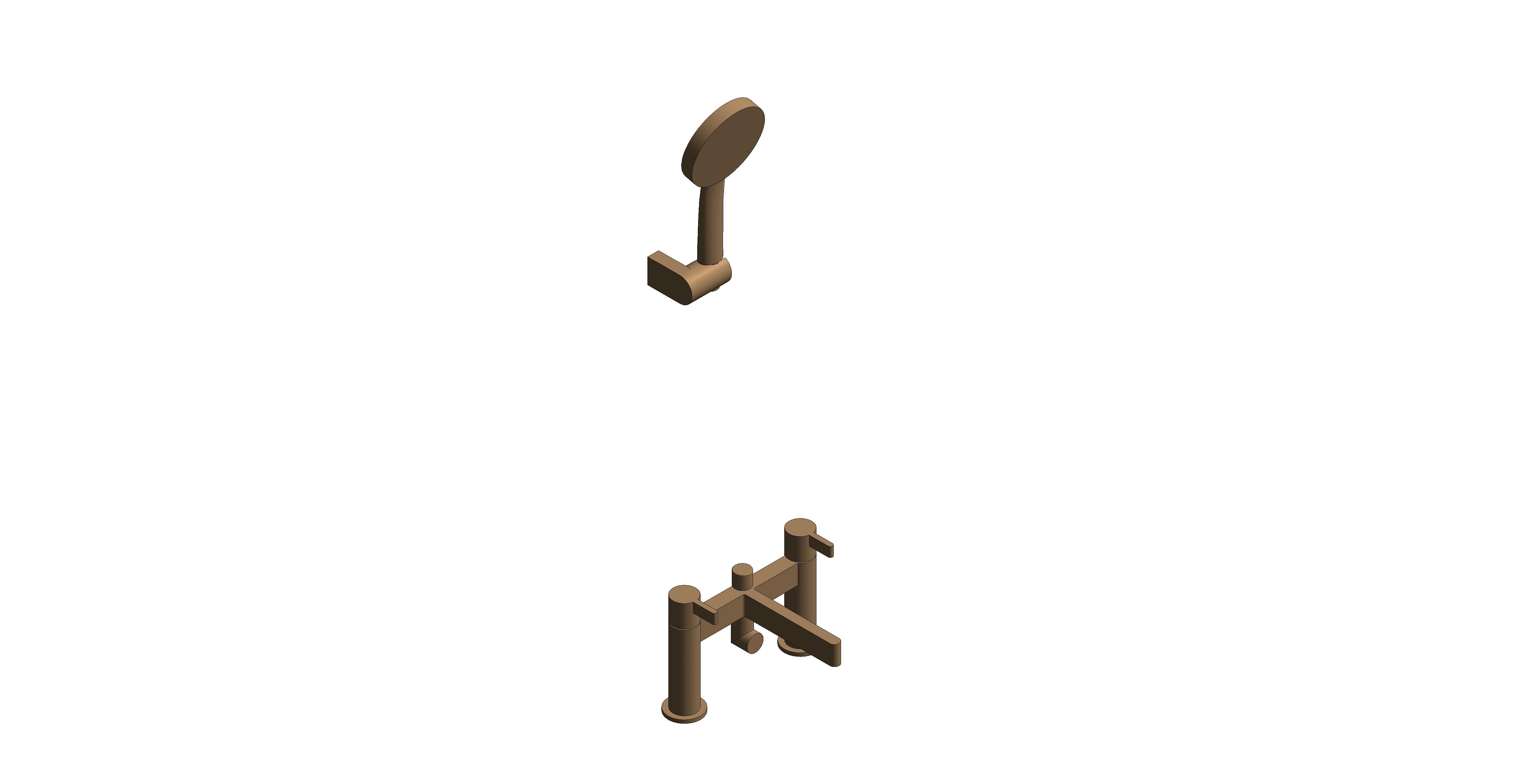 Product: EDIT Deck Mounted Bath Shower Mixer + Shower Kit (IND-EDI130+K-BRZ)