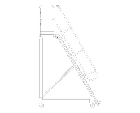 ZARGES - Mobile Platform Steps Side View