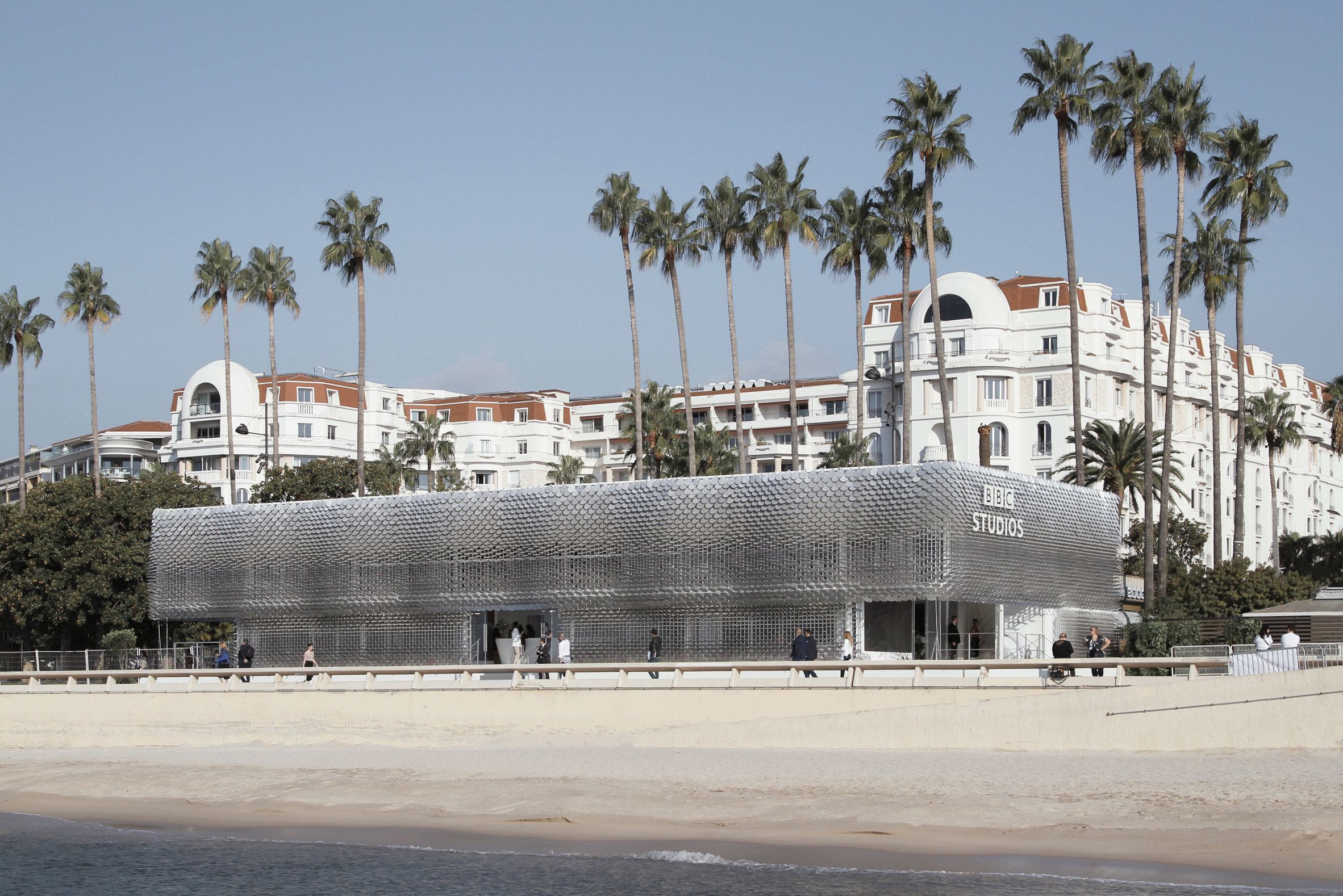Recyclable pavilion used by the BBC