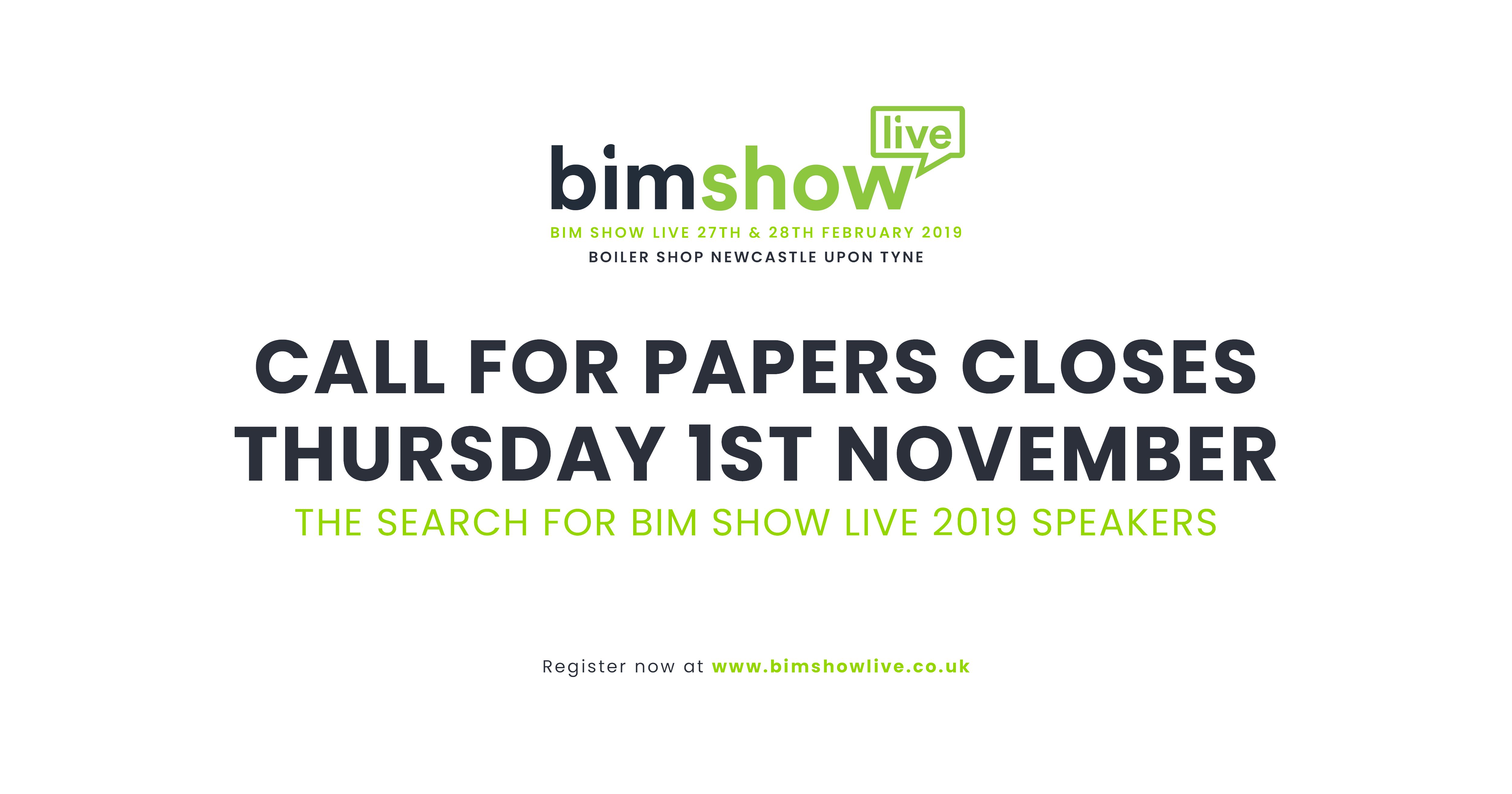 Logo: BIM Show Live Call for Papers closes November 1st 2018